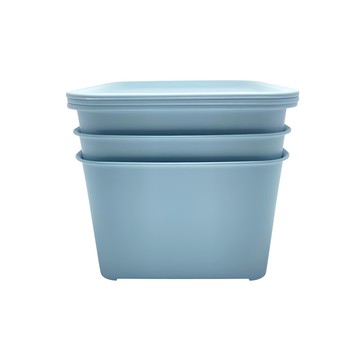 HIMARAYA 附蓋整理盒 3入  4L  藍色  1組