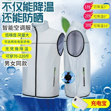 夏季男士空調服 製冷風扇工作服電焊工勞保降溫衣工人工地防晒背心 戶外迷彩風扇衣 冷氣服 防晒衣 垂釣服 冷氣衣 防晒服
