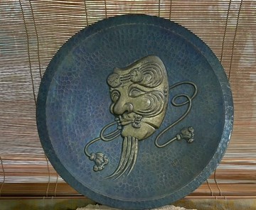 日本老堂口玉川堂額皿 擺飾 可掛可擺 年代物品 不退貨不換