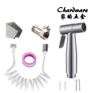 【家的五金】304不鏽鋼馬桶噴槍（拉絲套裝）免治沖洗器.婦洗器.增壓沖洗器(衛浴噴槍.沖洗器浴室.免痔.廁所)