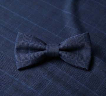 藍色格紋領結商務宴會婚禮蝴蝶結