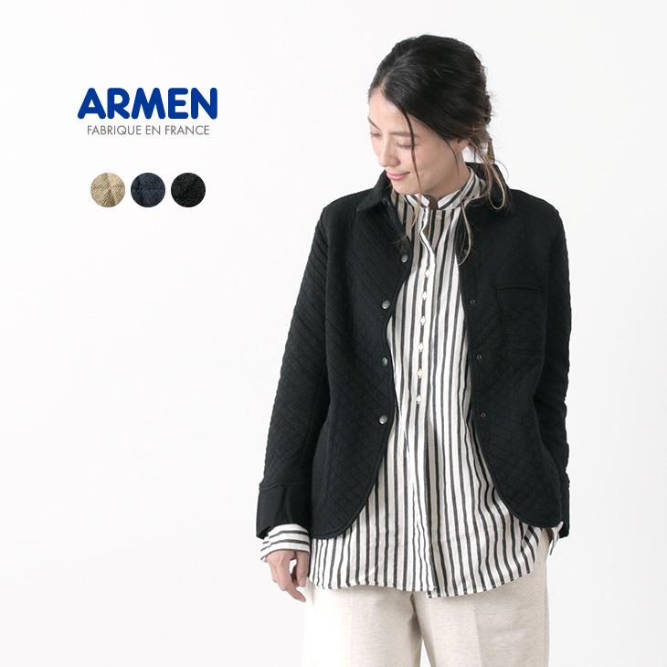 ARMEN（アーメン） コットン キルト シャツカラージャケット