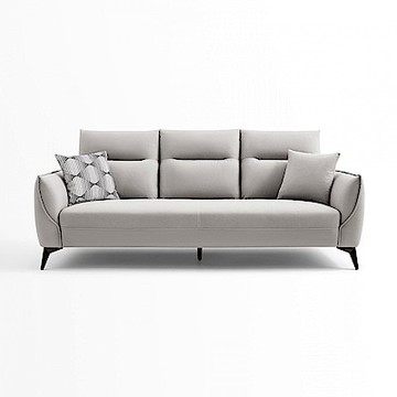 hoi! 林氏木業簡約時尚科技布三人布沙發 S098-淺灰色 (H014317127)