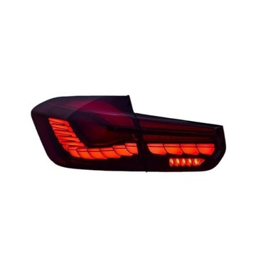 適用于13-18款F30F35BMW3系尾燈總成改裝龍鱗款LED流光轉向尾燈