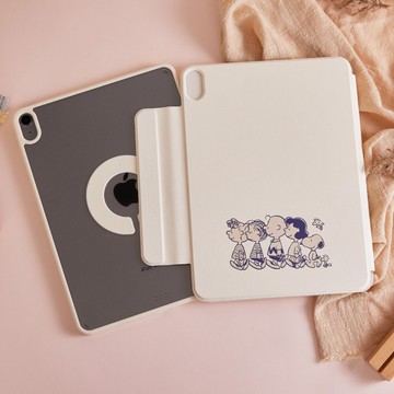 SNOOPY史努比微笑行列強悍磁吸iPad三折/Y折保護殼