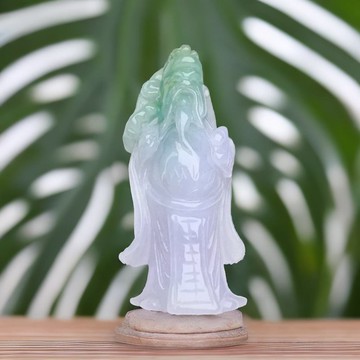 春帶彩翡翠壽翁吊墜 | 天然緬甸A貨翡翠 | 送禮