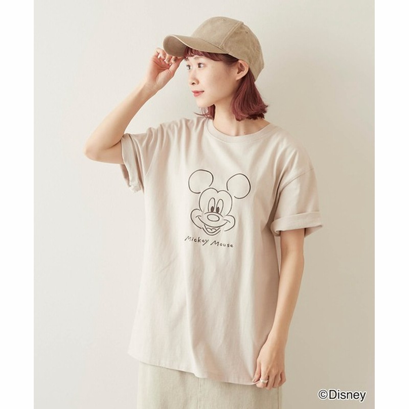 Mono Mart Timecapsule Disney 顔刺繍 ミッキー ミニー コットン半袖tシャツ Women トップス Tシャツ カットソー 通販 Lineポイント最大0 5 Get Lineショッピング