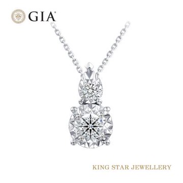 King Star GIA 30分 Dcolor 天然鑽石項鍊 俏麗(3Excellent極優 八心八箭)