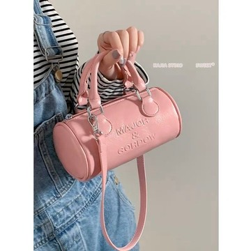 Bag House👜 小衆設計包包女新款時尚波士頓包手提枕頭包高級感圓筒斜挎包