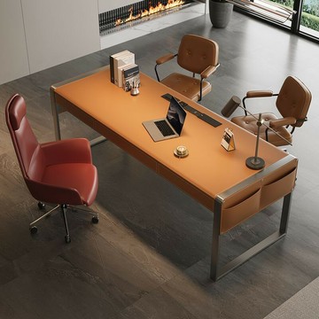 免運 可開票 超低價 總裁董事長實木異形辦公桌帶茶臺一體式高端老板桌輕奢大班臺高端 快速出貨DDD1111