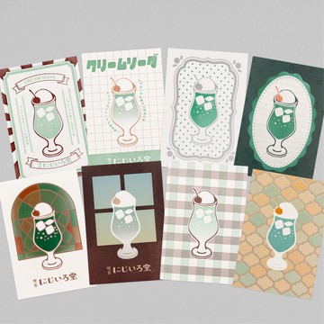 Pinkoi限定 Dear Press 彩虹堂咖啡館 閃耀哈密瓜明信片8入組