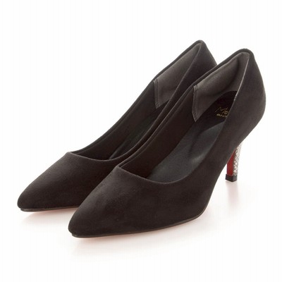 メヌエ menue エアスイート ハイヒールパンプス （3207黒SDxパイソンxレッド底）