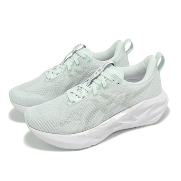 Asics 慢跑鞋 Novablast 5 女鞋 綠 白 彈力 厚底 輕量 運動鞋 亞瑟士 1012B765300