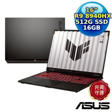 ASUS TUF Gaming A16 FA608PP-0071A8940HX 16吋電競筆電 (R9 8940HX/16GB/512G PCIe/RTX 5070/16/W11)