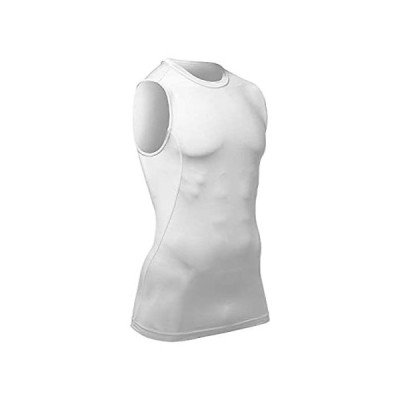 CHAMPRO Sleeveless Compression Shirt - Polyester/Spandex, Youth Large, Whit