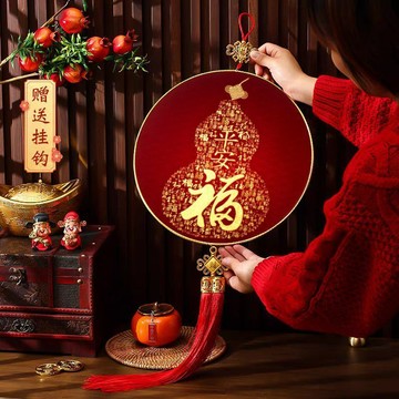 臺灣出貨📣天官賜福新年掛件春節裝飾畫福字家和客廳玄關掛飾臥室門牆面掛飾