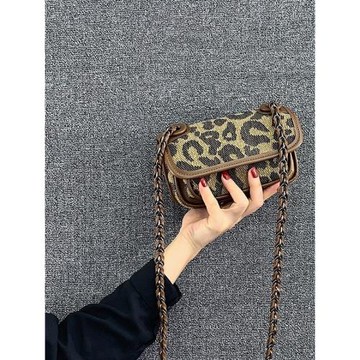 法國ZAMP豹紋帆布包包女包質感2026秋冬新款潮時尚小眾單肩斜挎包