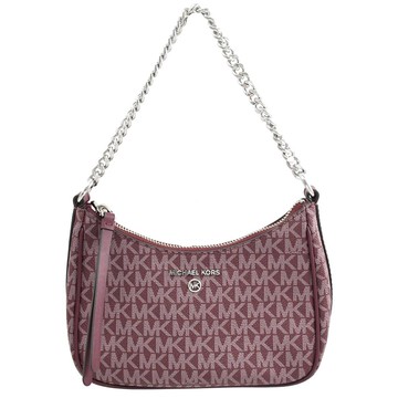 MICHAEL KORS Jet Set Charm 印花鍊帶肩背小提包.酒紅