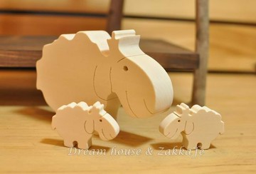 Zakka鄉村風原木切割綿羊擺飾 《一大兩小》★日本製★