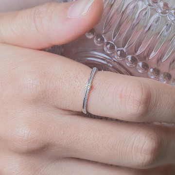 橄欖石925純銀簡約小寶石戒指 可調式戒指