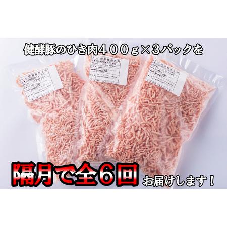 ふるさと納税 ＜定期便6回＞ 北海道産 健酵豚 ひき肉 計 1.2kg (全7.2kg) 北海道新ひだか町