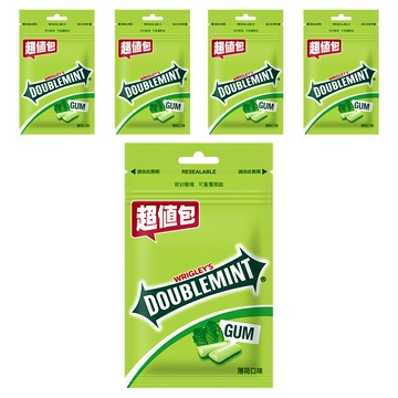 DOUBLEMINT 青箭 粒裝口香糖 清新好口氣 經典薄荷原味  28g  5包