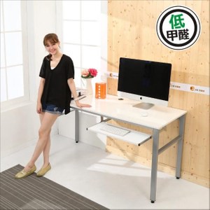 BuyJM低甲醛木紋白160公分單鍵盤穩重工作桌