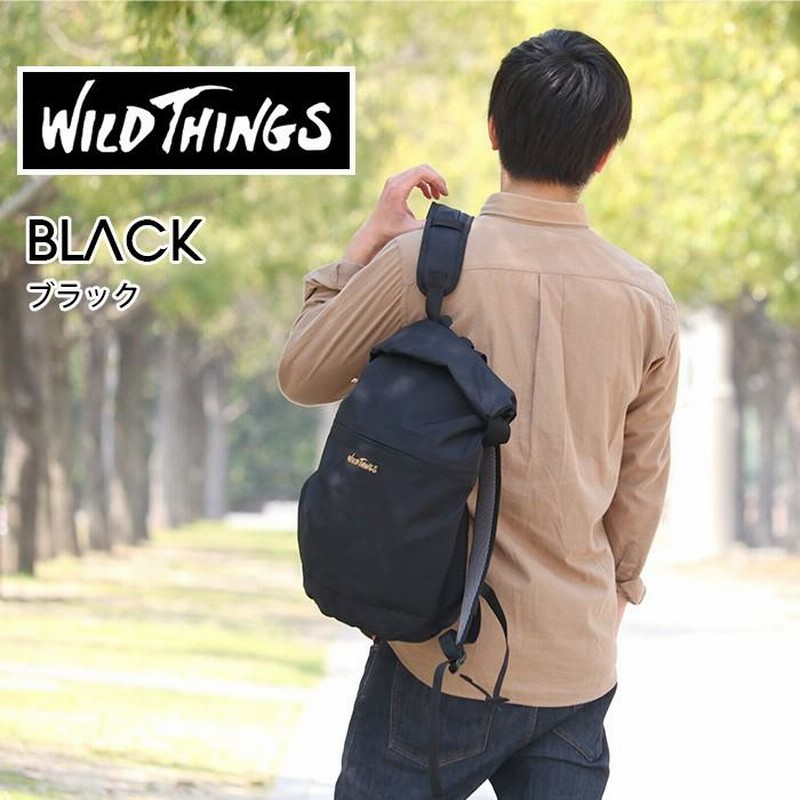 WILD THING ワイルドシングス ロールトップ バックパック リュックBK