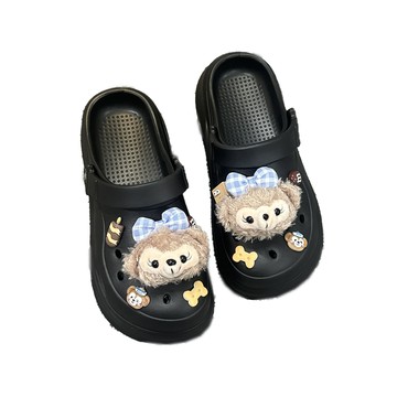 【JAR嚴選】踩屎感毛絨熊厚底包頭鞋