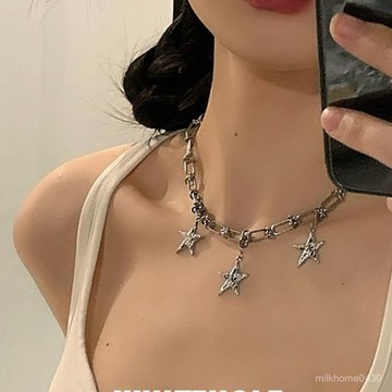 💛限時下殺💛搖滾星星 原創y2k甜酷辣妹朋克亞文化嘻哈項鏈鎖骨鏈2023年新款潮