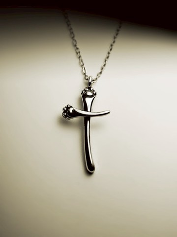 貓掌十字架項鍊