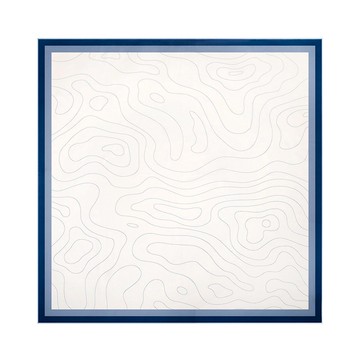 retar 藍邊細紋原創桑蠶絲斜紋圍巾披肩大小絲巾方絲真絲法式復古