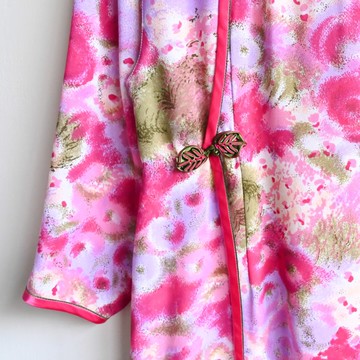 【蛋植物古著】花雲迷彩印花古著旗袍