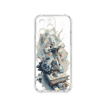 iPhone 15 Pro Max 殼 TRON IPHONE 15 PRO MAX 十字架水彩 四角防摔殼 手機殼