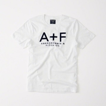 美國百分百【Abercrombie & Fitch】T恤 AF 短袖 T-shirt 短T Tee 麋鹿 白色 XS S 號 H785