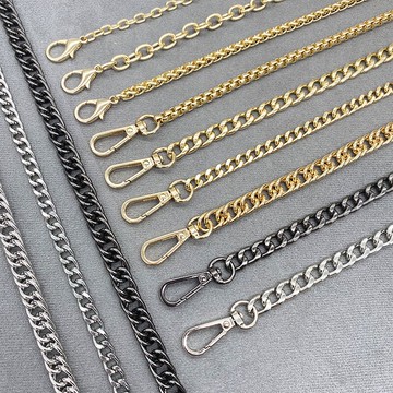 包包鏈條配件單買鏈條斜跨肩帶包鏈女金屬包帶子金色黑色鐵鏈包帶