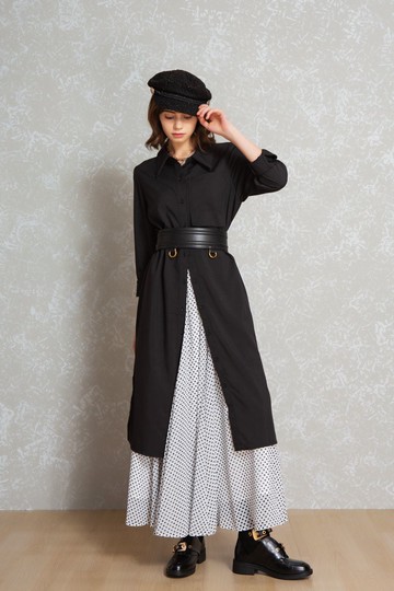 MW 襯衫領排釦開襟洋裝