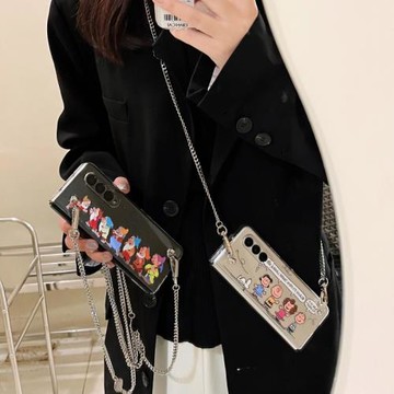 韓國卡通史努比適用于Galaxy三星Zfold7手機殼新款zfold6防摔W23/W22折疊屏ZFold5/4/3斜挎鏈條保護套女款