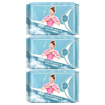 Sweetie 舒芯 超薄抑菌涼感衛生棉 夜用加長型  34cm  6片  3包