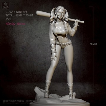 75mm YUFAN監制 小丑女 樹脂兵人白模 TD-2329