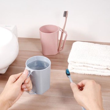 碧嘉嘉小麥秸稈情侶漱口杯瀝水藍色牙刷洗漱杯子刷牙杯家用創意