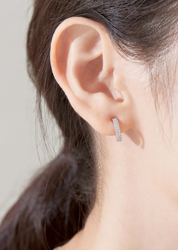 月牙灣排鑽・純銀耳環