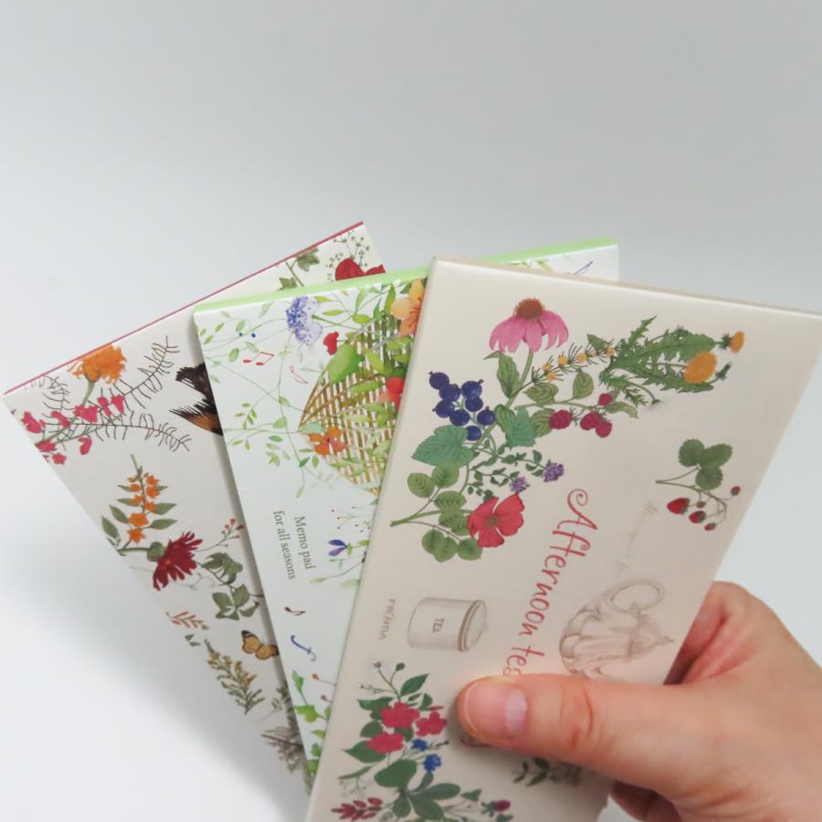 一筆箋 3冊 花柄 フラワー お花模様 綺麗 おしゃれ 人気 日本製 送料無料