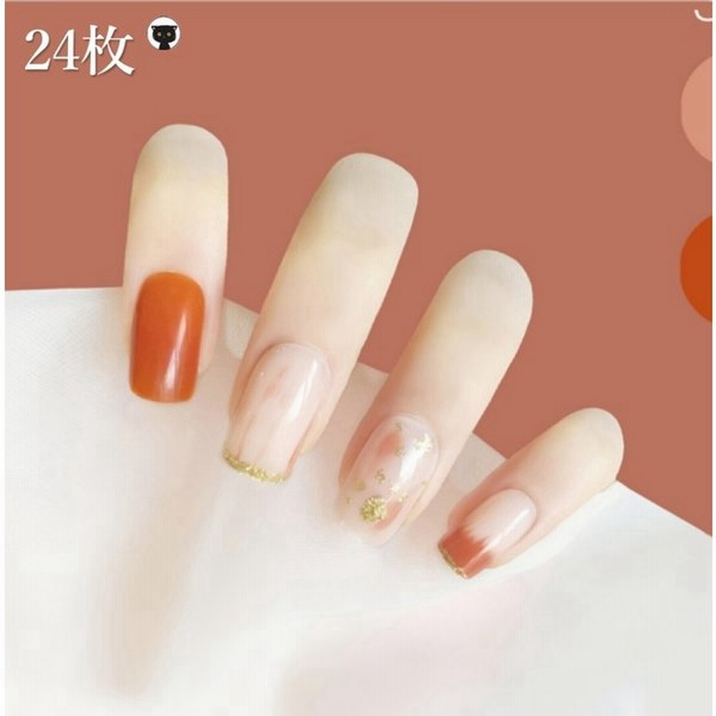 ネイルチップ 朱色 金色 成人式 ブライダル 結婚式 時短ネイル 貼るネイル ウエディング つけ爪 プレゼント 女性 レディース 人気 おしゃれ カワイイ 通販 Lineポイント最大0 5 Get Lineショッピング