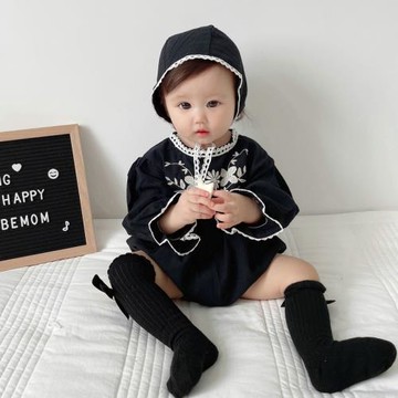 春秋嬰兒裝嬰兒秋款女寶寶超洋氣連體衣長袖哈衣三角哈衣爬服