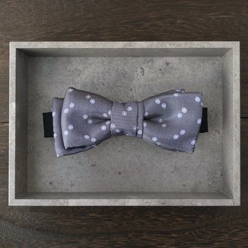 BOWTIE SPECIMENS: Crossed bowknot Square end – 淺紫配雙圓點