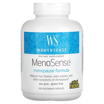 Natural Factors, WomenSense，MenoSense，更年期配方，180 粒素食膠囊