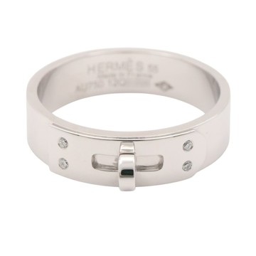 HERMES 愛馬仕 Kelly PM 4PD 戒指 55 18K白金 鑽石 【二手名牌BRAND OFF】