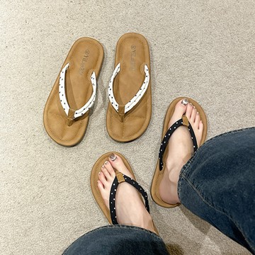 踩屎感軟底夾腳拖鞋 點點人字拖 軟底夾腳拖鞋 人字拖鞋 夾腳拖鞋女 人字拖