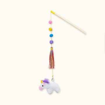 【SofyDOG】ZippyPaws 逗貓棒-粉紅獨角獸 貓草玩具 互動玩具